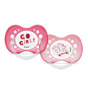 Dodie sucette anatomique +18 mois duo girly animaux rigolos fille