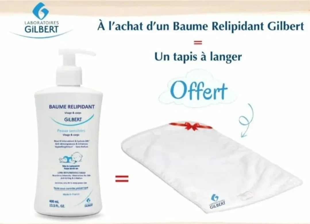 Baume relipidant de 400ml = Un tapis a langer offert