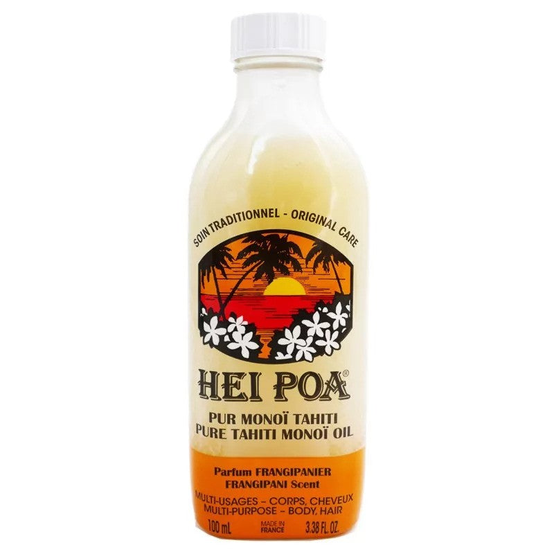 Hei Poa soins traditionnels multi-usages pur monoï tahiti parfum frangipanier 100ml