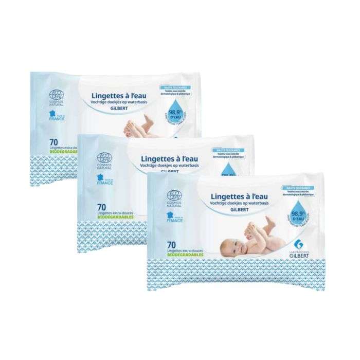 Pack promo lingettes à l'eau Gilbert : 2 lingettes achetées = -50% sur la 3ème lingette