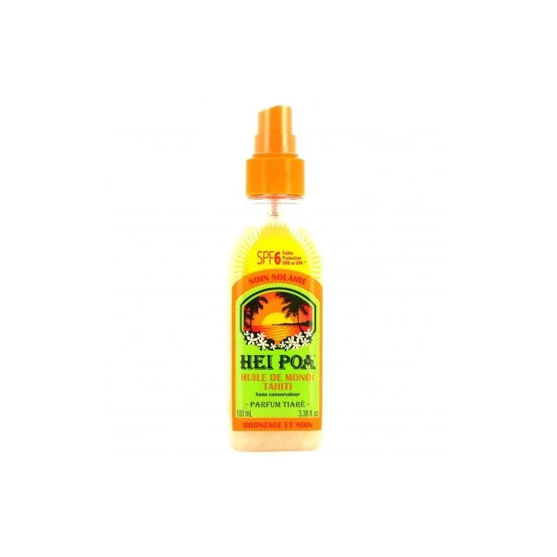 Hei Poa huile sèche au monoï spf 6 parfum tiare 100ml