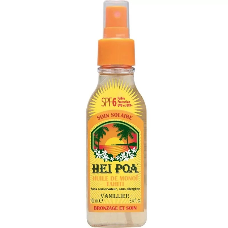 Hei Poa huile sèche au monoï spf 6 parfum vanillier 100ml