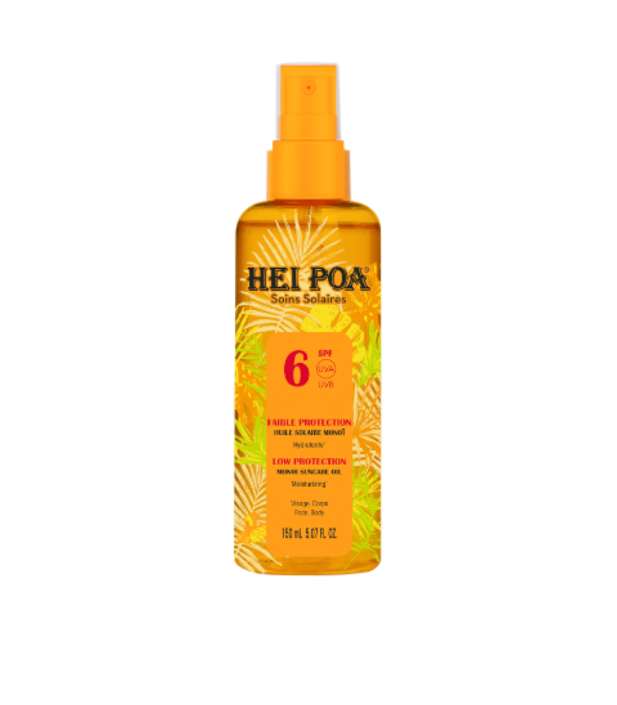 Hei Poa huile solaire monoï hydratante spf 6 visage corps 150ml
