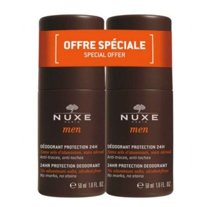 Nuxe men deodorant protection 24h 50ml lot de 2