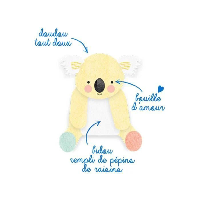 Dodie bouillotte bébé aux pépins de raisin koala +6 mois