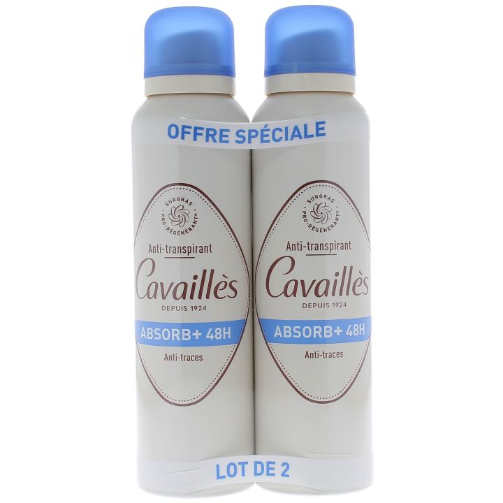 Rogé cavaillès pack anti trans absorb+ spray 150 ml x2