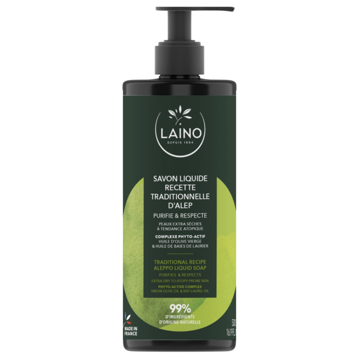 Laino Savon Liquide d’Alep Peaux Extra Sèches 500ml