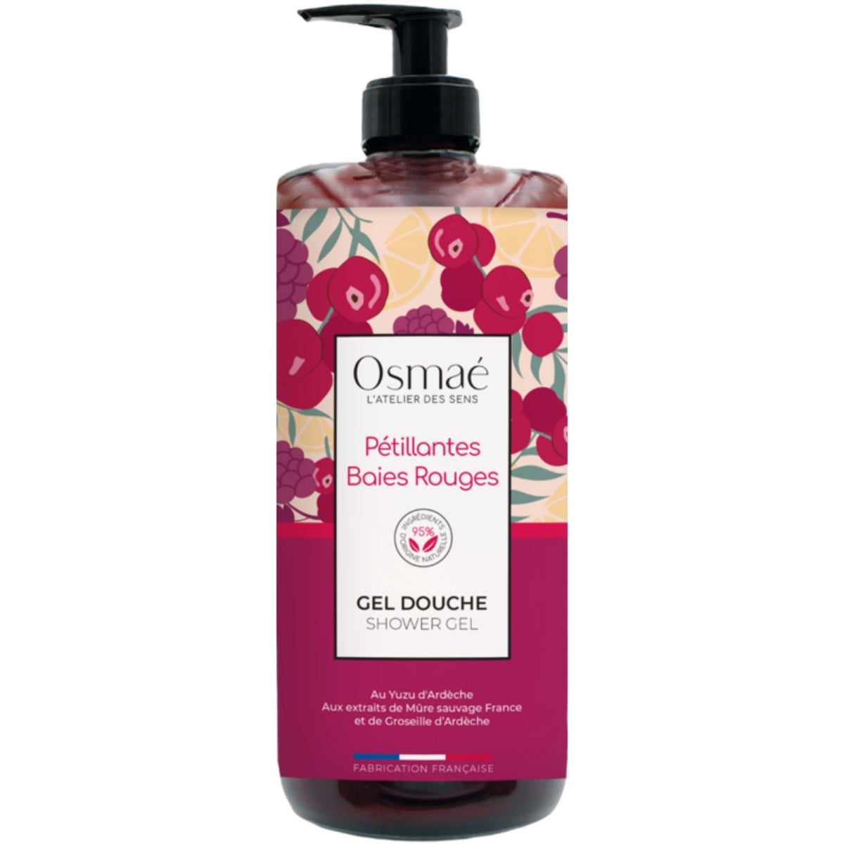 Osmaé Gel douche Pétillantes Baies Rouges 1 L