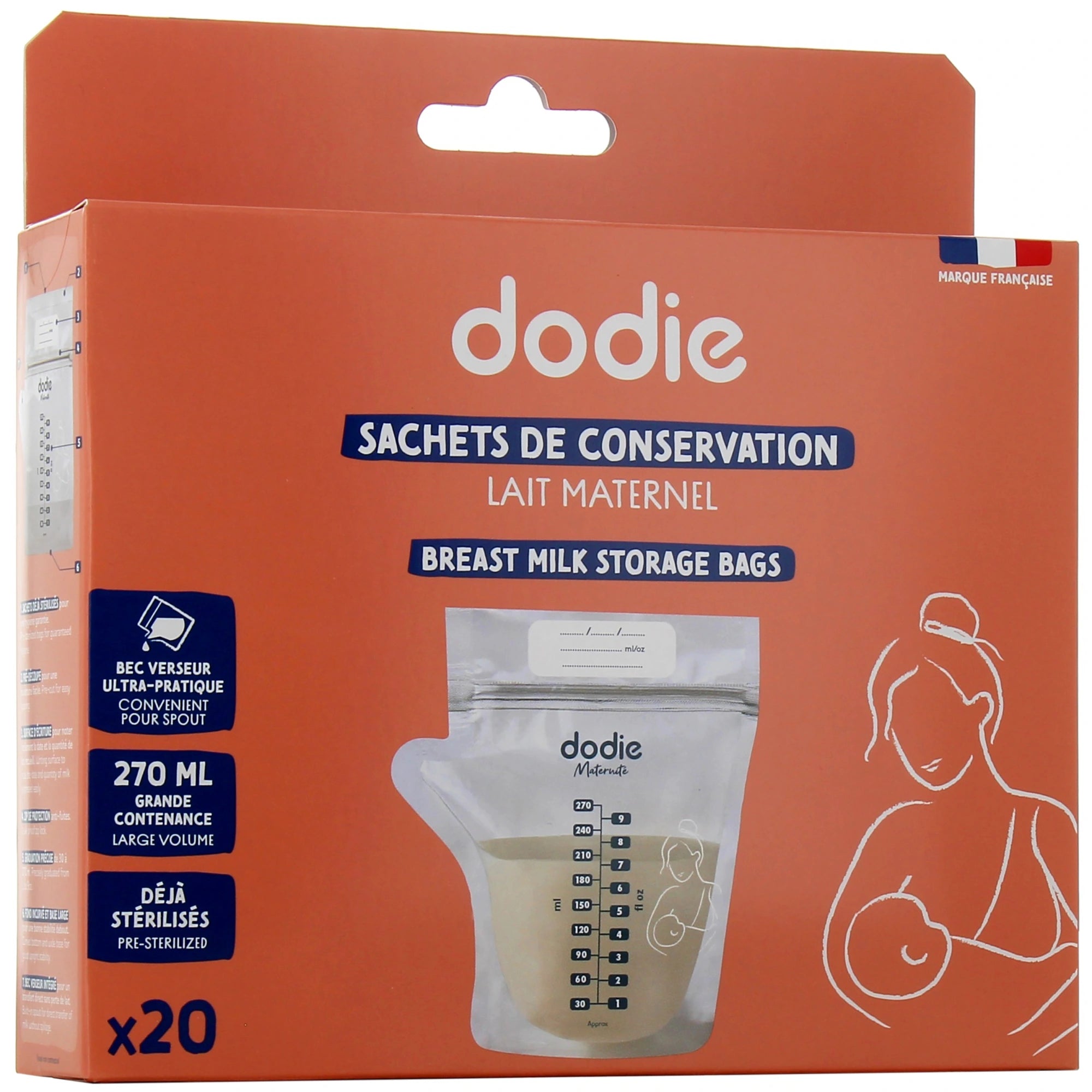 Dodie sachets de conservation lait maternel x20